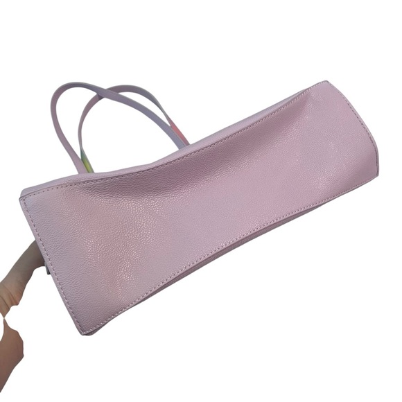 Betsey Johnson Jaime Double Handle Satchel – Lilac w/ Rainbow Straps - Picture 9 of 10